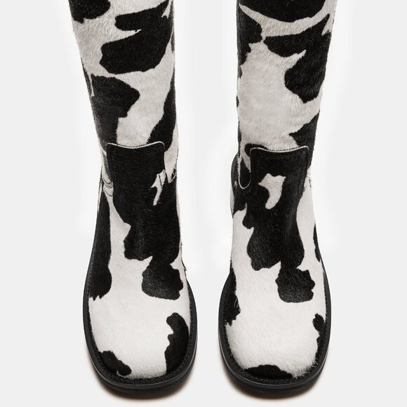 Steve Madden Riggs Womens Boots Cow Print Leather Real Fur - Picture 10 of 12